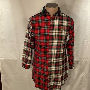 Lauren Ralph Lauren Plaid Pattern Blocking Shirt Dress Size Small